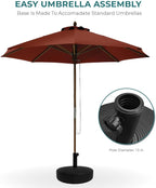 17L Round 18" Water/Sand Fillable Patio Outdoor Umbrella Base Stand w/Handle Carrier - Backyard Expressions