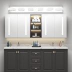 Ralbay LED Modern Chrome Vanity Lights 6 Lights Stainless Steel Acrylic Modern LED Bathroom Vanity Lights Over Mirror (4500K Neutral White Light)