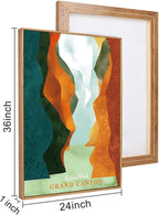 CHDITB Framed National Park Wall Decor, Grand Canyon Rocky Mountain Wall Art Set,Yosemite Sunset Forest Lake Canvas Art Prints, Nature Landscape Wall Painting for Living Room Bedroom Office 24"x36"