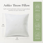 Ashler Throw Pillow Inserts 28 x 28 Inches Set of 2,Firm and Fluffy Decorative Square Pillows with Air Layer, Indoor Square Cushion Stuffer for Couch Bed Sofa and Living Room