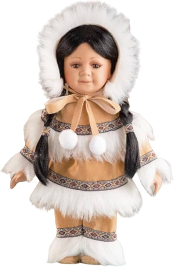KINNEX COLLECTIONS SINCE 1997 12" Collectible Native American Indian Porcelain Doll - D12689 (Kachikan)