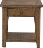 Liberty Furniture Carolina Park 3 Piece Set for Living Room - Octagonal Cocktail Table, 2 End Tables - Amber Brown Oak