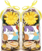 Qingbei Rina Spring Potpourri Bags,Yellow Potpourri Bowl Filler,Lemon Scented Decorative Dried Flowers,Home Fragrance Sachet,Vase Fillers,Bathroom Decor(8.4 oz)