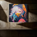 HOUHUANG Anime Fluorescent Tapestry - 59x59 Inches Large Wall Hanging for Room Decoration, Glow-in-the-Dark Trippy Boho Style with Blacklight Effects, Perfect for Bedroom and Custom Tapestry Lovers (Ninja Girl )
