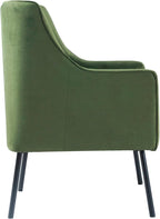 HomePop Mordern Accent Chair, Homepop Home Décor, Accent Chairs for Living Room & Bedroom, Fabric Reading Living Room Side Chair, Single Sofa with Lounge Seat and Metal Legs - Green Velvet
