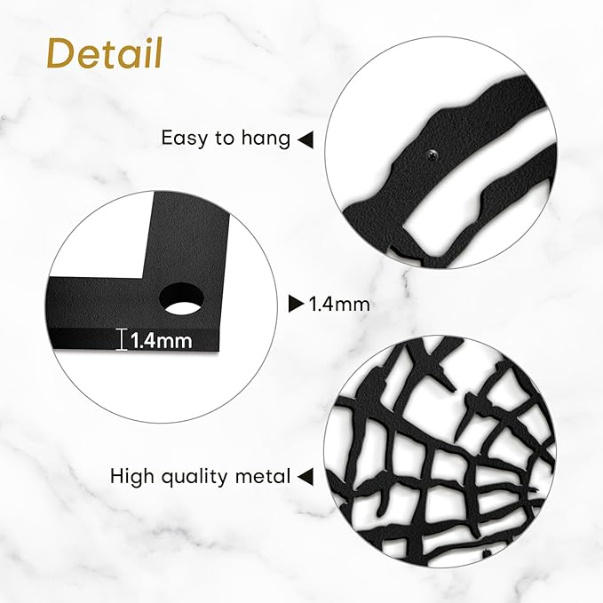 SIGNLEADER Metal Wall Art Decor Wood Rings of Tree Minimalist Modern Abstract Wall Sculpture Hangings Home Decoration for Living Room, Bedroom, Bathroom, Kitchen, Outdoor - 24" Black