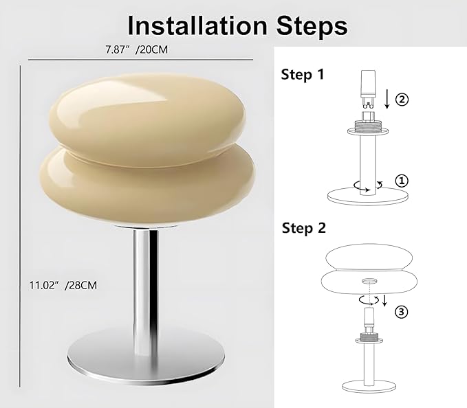 Mushroom Lamp for Bedroom,Mid Century Modern Lamp for Nightstand, Dimmable Retro Egg Tart Bedside Small Lamps,Home Mushroom Decor Aesthetic Cute Table Lamps for Living Room (Green)