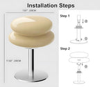 Mushroom Lamp for Bedroom,Mid Century Modern Lamp for Nightstand, Dimmable Retro Egg Tart Bedside Small Lamps,Unique Home Mushroom Decor Aesthetic Cute Table Lamps for Living Room (Pink)