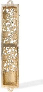 Matashi 3.5" Hand Painted Mezuzah with Scroll - Embellished with Ivy and Flowers Design, Blue Crystals - Jewish Holiday Housewarming Gift and Blessing for Christmas Holiday, Festival