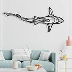 GDSPD 43 x 18'' Large Metal Shark Wall Decor, Minimalist Line Wall Decor,Metal Wall Art Shark Decor,Fish Neutral Home Decor,Wall Decorations for Living Room Bedroom Bathroom Office