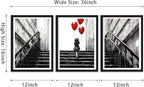 Novatique Black and White Art Graffiti Wall Decor Banksy Canvas Wall Art Teenager Graffiti Art Painting Picture Prints for Living Room Bedroom,12" x 16" x 3Pcs
