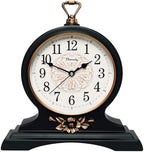 Silent Movement Mantel Clock - Elegant Vintage Home Décor for Office, Desk, Fireplace, Shelf - HD Glass Lens for Classic Style and Accurate Timekeeping