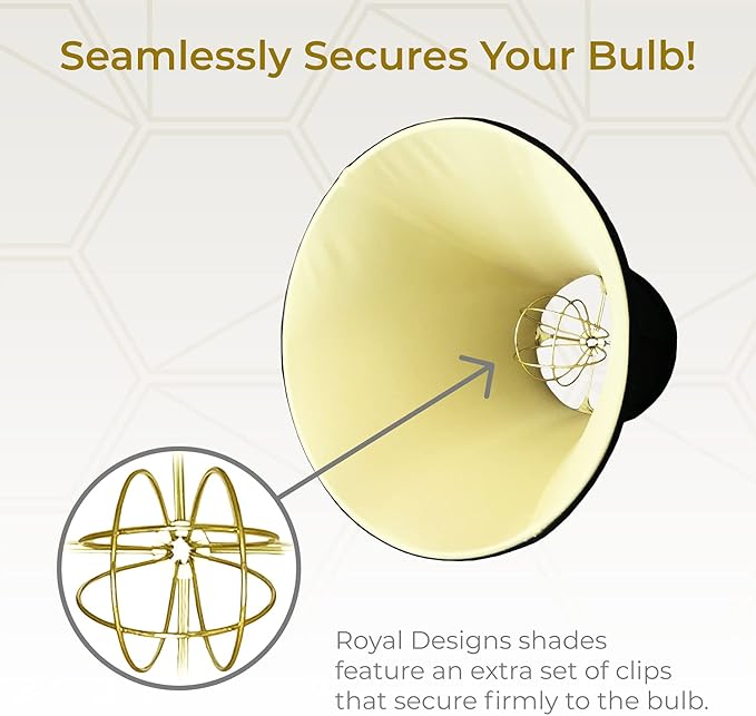 Royal Designs, Inc. BSO-704RC-7BLK True Bell Basic Lamp Shade with Round Clip, 3.75 x 7 x 6.75, Black