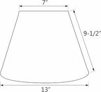 Aspen Creative 32009A Transitional Empire Shape Spider Construction Lamp Shade, Cream, 7" Top x 13" Bottom x 9-1/2" Slant Height