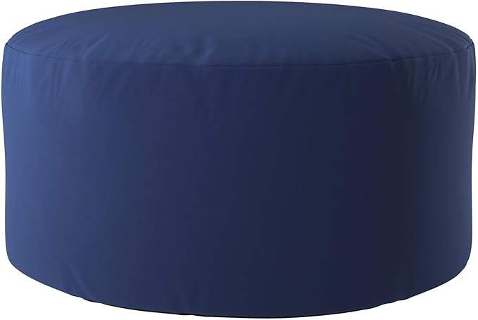 Howard Elliott Round Pouf Ottoman Foot Rest With Cover, Round Stuffed Foot Stool Filled with Polyester Fiber, Fluffy Comfortable Soft Seating for Living Room & Bedroom, 22 x 22 x 12 Inch, Bella Royal