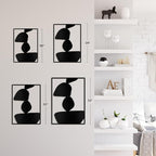 SIGNLEADER Metal Wall Art Decor Abstract Shapes Minimalist Modern Abstract Wall Sculpture Hangings Home Decoration for Living Room, Bedroom, Bathroom, Kitchen, Outdoor - 18" Black