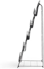 Safco Onyx Mesh Magazine Holder, Ladder Style Display Rack with 5 Pockets, Brochure Organizer, Commercial-Grade Steel Construction, Black