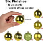Lime Green 1.6" Small Christmas Balls Christmas Tree Decoration Ornaments Shatterproof Hanging Balls for Birthday Halloween Holiday Wedding Decorations Set of 36pcs