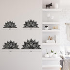 SIGNLEADER Metal Wall Art Decor Flower Minimalist Modern Abstract Wall Sculpture Hangings Home Decoration for Living Room, Bedroom, Bathroom, Kitchen, Outdoor - 18" Black
