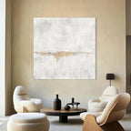 Wall Decor Living Room Abstract Wall Art for Office Large Canvas White Gold Pictures for Dining Room Framed Artwork Minimalist Decor