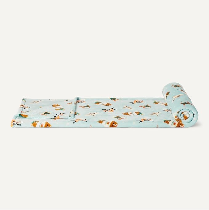 Amazon Basics Kids Fleece Blanket, Ultra-Soft Lightweight Throw for Children, Forest Friends, 50 x 60 Inches