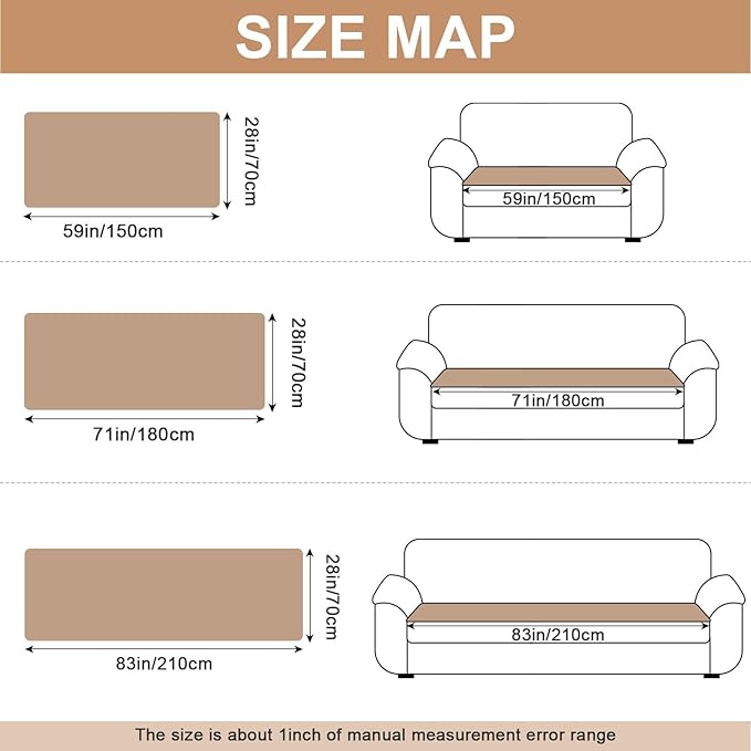 Couch Cover for Dogs, Non Slip Fuzzy Pet Couch Covers for Sofa,Couch Covers for Sofa Pet Friendly,Thick Soft Sofa Slipcovers Cushion Protector(Leather Color, 28" x 83"/70 x 210cm)