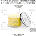 HomeWorx by SLATKIN + CO. Candle- Sun Kissed Lemon, 18 oz. 4-Wick Premium Scented Candle - 30-55 Hours Burn Time