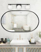 New Bathroom Vanity Light Fixtures Brushed Bronze Milk White Globe Glass Shade Modern Wall Bar Sconce Over Mirror (Black, 3 light-24inch-G9)