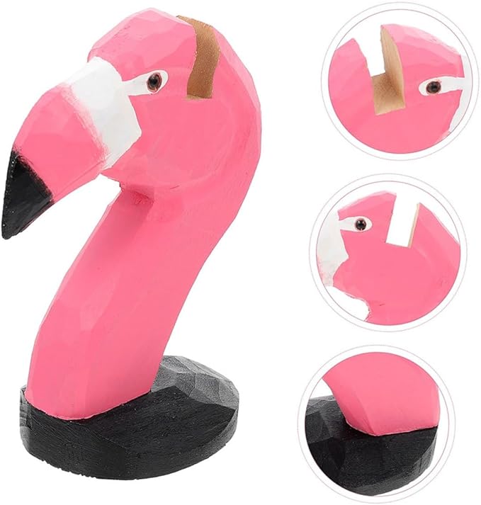 SUPVOX 2pcs Flamingo Wooden Eyeglasses Stand Animal Glasses Holder Spectacle Display Rack for Home Office Desk Decor