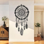 Maclou Metal Dream Catcher Wall Decor, Metal Feather Wall Art, Boho Dream Catcher Wall Decor for Living Room, Bedroom, Girls Room (White,30x14 inch / 76x36 cm)