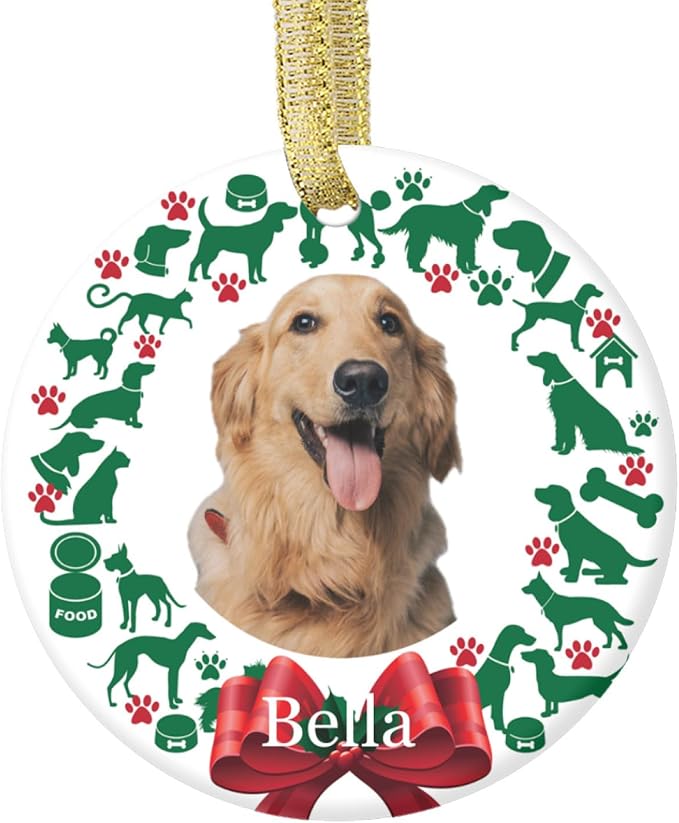 Personalized Custom Photo Ornaments for Christmas Tree - Ceramic Hanging Xmas Ornaments for Couples, Family, Wedding