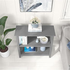 Bush Home Key West Small 2 Shelf Bookcase in Cape Cod Gray, Compact Home Organizer, Vertical Storage Solution, Bookshelf for Office or Living Room