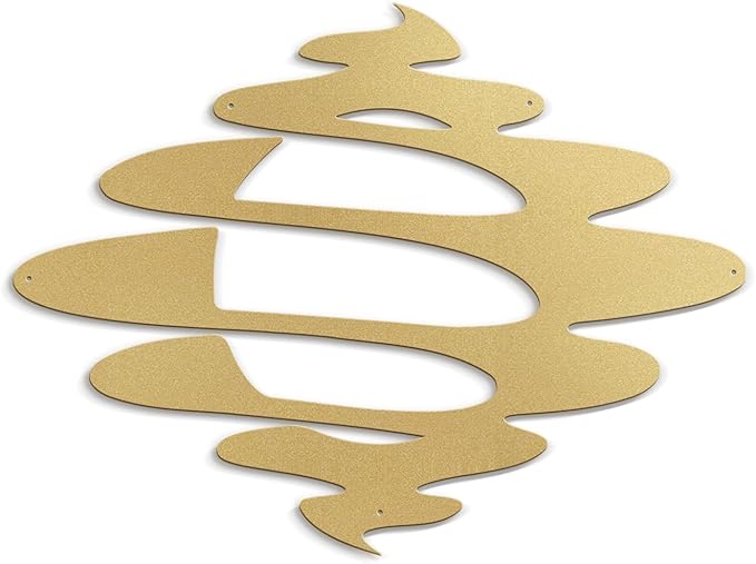 SIGNLEADER Metal Wall Art Decor Abstract Shapes Geometric Illustrations Modern Abstract Wall Sculpture Hangings Home Decoration for Living Room, Bedroom, Bathroom, Kitchen, Outdoor - 24" Gold
