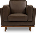 Valencia Artisan Full Leather Accent Chair 41.5” | Pure Full Italian Nappa Leather, Solid Wood Accent, Ultimate Comfort, Chocolate Brown