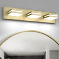 OKELI 5-Light Bathroom Vanity Light Gold Modern LED Vanity Light Over Mirror Dimmable Mirror Front Lamp with 350° Adjustable Lamp Head ETL Listed 32W 6000K Cold White