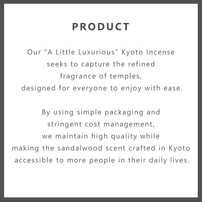 Kyoto Sandalwood Incense Sticks - Japanese Temple Aroma, Ideal for Relaxation & Meditation, Approx. 60 Sticks (0.044 Pounds) - Premium Quality Incense for Spiritual & Home Use Nagomikobo