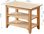 Shoe Rack Bench, 3-Tier Shoe Shelf Organizer,4-Pairs Entryway Storage Bench for Hallway, Bedroom, Living Room, Bedroom, Hold up to 550 lbs, Solid Wood, Natural