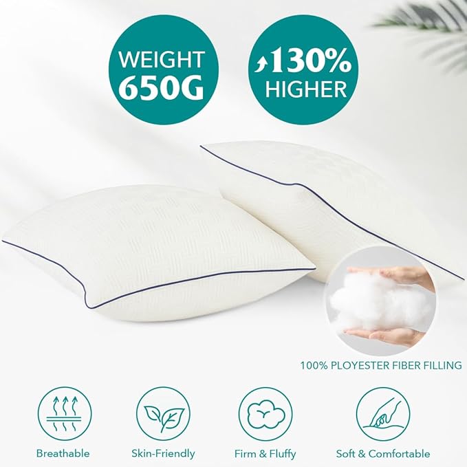 Oubonun 18x18 Pillow Inserts Set of 2 - Square Decorative Throw Pillows for Couch Bed Sofa Living Room Down Alternative Polyester Filling 18 Inch Insert(Beige)