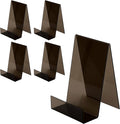 ZOEY Acrylic Book Stand with Ledge Clear Black Display Easels Plate - 5 Pack Large Book Holder Easel Stand for Display, Music Sheets, Artworks, CD, Tablet Holder