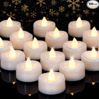 LED Candles, Tea Lights Candles Battery Operated Bulk, 100PCS Long-Lasting 200 Hours Flameless Tealight Candles, Realistic Flickering Wedding Candles for Festival Decor, 1.5'' D X 1.25'' H