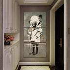 Novatique Banksy Wall Art Graffiti Canvas Wall Art Abstract Pop Poster Art Street Graffiti Painting Prints for Teenagers Bedroom Living Room Home Decor, 24"x 36"x 3Pcs
