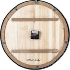 Oldtown Farmhouse Metal & Solid Wood Noiseless Wall Clock (Whitewash, 18-inch)