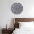 Mosewa Large Wall Clock 16 Inch Gray Modern Silent Non Ticking Battery Operated Decorative for Bedroom Bathroom Living Room Kitchen Home Office Hotel