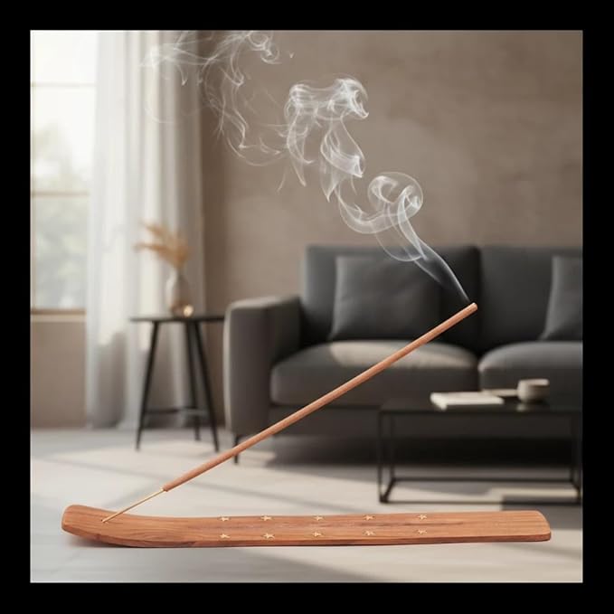 Incense Sticks Jasmine & Musk – 80 Charcoal-Free Premium Incense Sticks Made from Temple Flowers | 8 Inch Long-Lasting | Includes Incense Burner Stand | Ayesha Divine Yumnotri