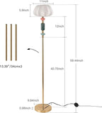 Floor Standing Tall Lamp Imitated Silk White Shade Floor Lamp with Plug Switch Button for Living Room Bedroom Home Office
