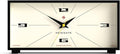 NEWGATE® Thunderbird Desk Clock | Retro Contemporary Rectangular Design | Black | Modern mid Century Style for Desk, Mantel, Table top or Shelf