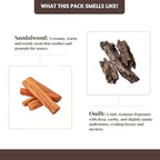 Folkulture Incense Sticks | Set of 120 Insence-Sticks with Holder for Relaxation | Sandalwood & Oud Incense| Organic, Slow Burning & Non Toxic Inscents | Luxe Santal Fragrances for Meditation