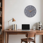 Mosewa Wall Clock 8 Inch Gray Battery Operated Silent Non Ticking Simple Modern Clock Decorative for Bedroom Living Room Kitchen Home Bathroom Office