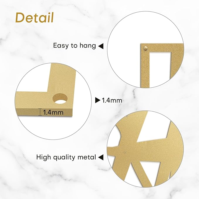 SIGNLEADER Metal Wall Art Decor Abstract Gold Stroke Lines Minimalist Modern Abstract Wall Sculpture Hangings Home Decoration for Living Room, Bedroom, Bathroom, Kitchen, Outdoor - 36" Gold