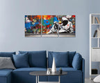 Novatique Graffiti Wall Art Banksy Canvas Wall Art Cool Art Wall Decor Abstract Graffiti Painting Artwork for Bedroom Living Room, 12" x 16" x 3Pcs